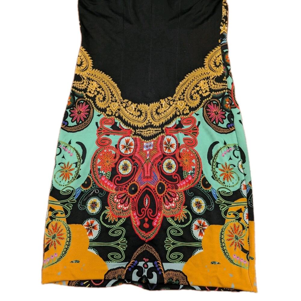 Roberto Cavalli Class Dress Medusa Baroque Paisley Print Bodycon Midi Italy - Picture 7 of 14